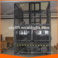 Vertical guide rail cargo elevator lift